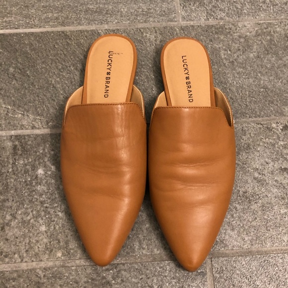lucky brand brynnuh mule cognac